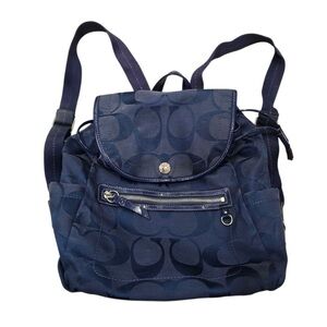 Navy Blue Coach Backpack